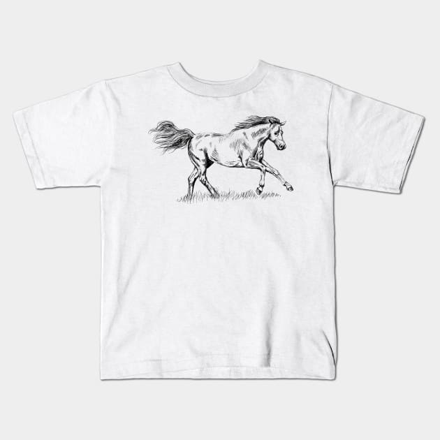 Horse print Kids T-Shirt by rachelsfinelines